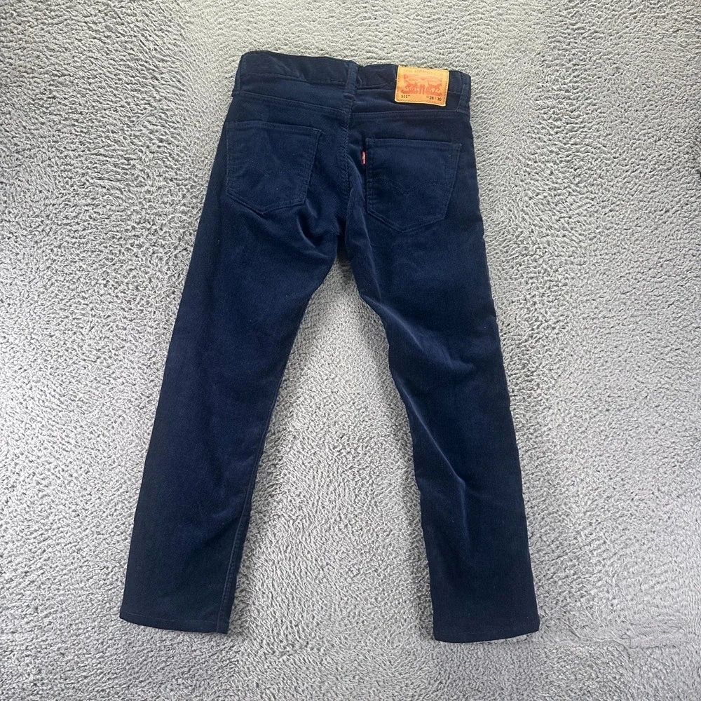 Levi's 511 Pant Mens 30x27 Blue Corduroy Chino Straight Business Preppy Career